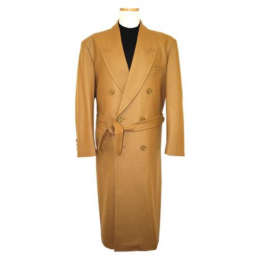 Successos Camel Cashmere Wool Blend Long Trench Coat